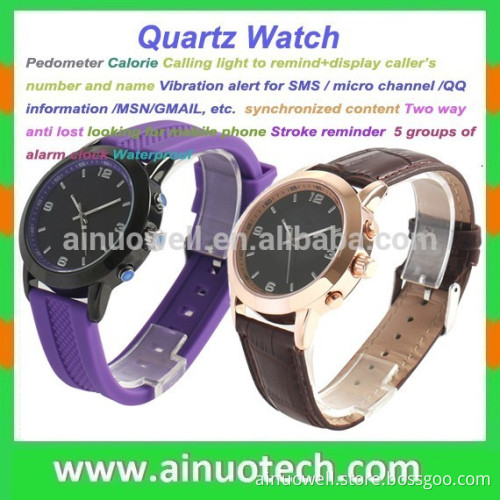 Ultra long standby OLED bluetooth watch vibration smart watch IP67 waterproof quartz wrist watch stainless steel back